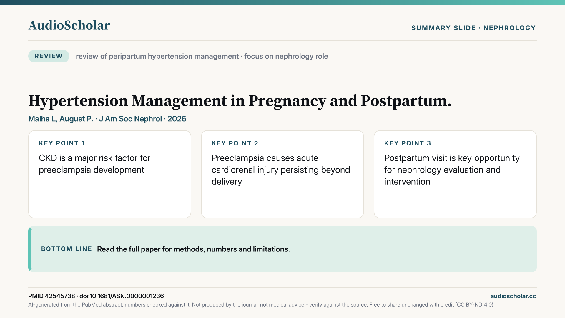Summary slide: Hypertension Management in Pregnancy and Postpartum